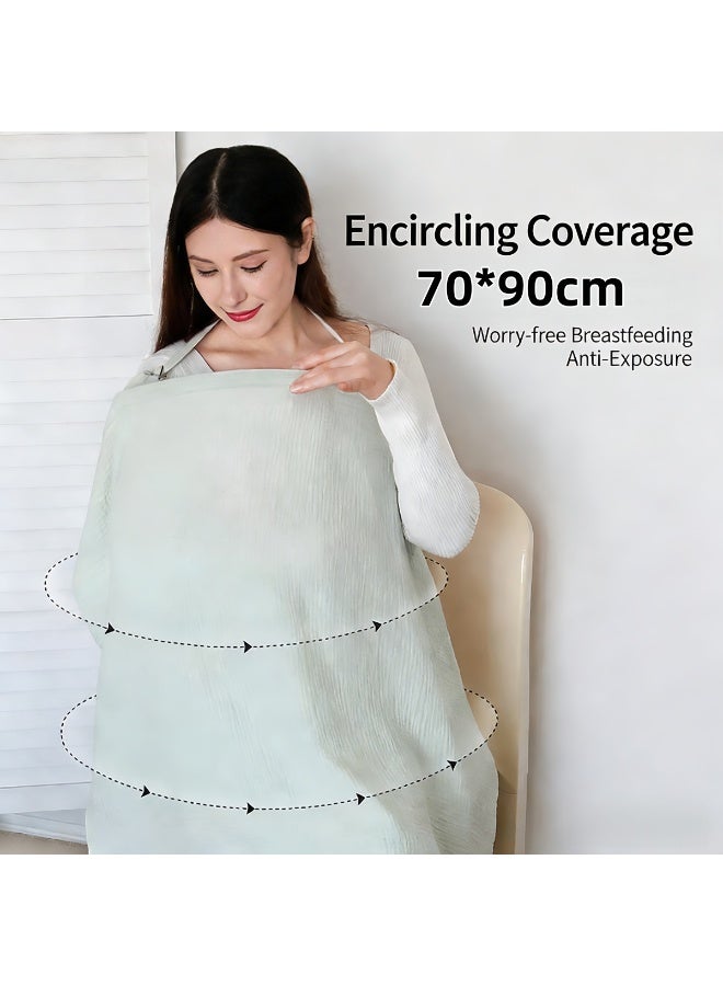 blue1-Outdoor breastfeeding cover, anti-exposure nursing shawl, privacy cover, nursing cape, breathable gauze breastfeeding cover. - Image 5